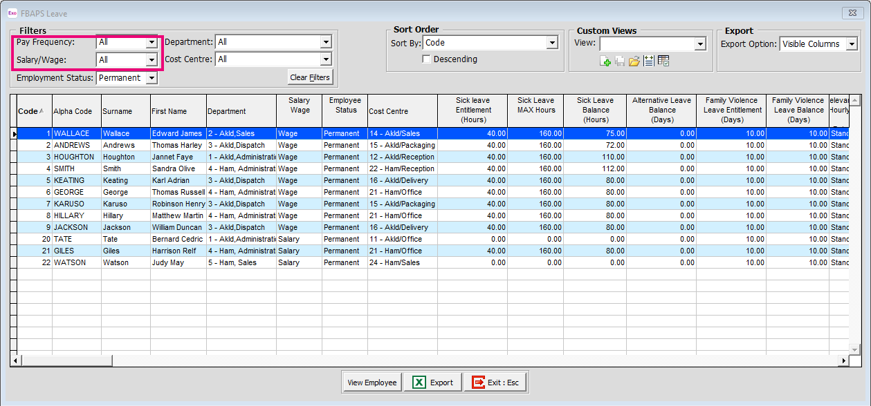 New FBAPS leave report filters.png