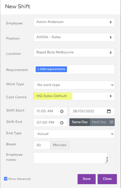 Image 04 Adding the Cost Centre to a Roster.jpg